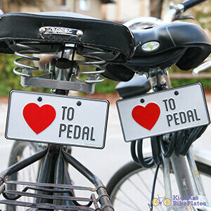 love to pedal bike plate