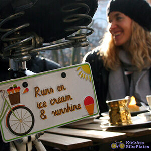 runs on ice cream sunshine bike plate