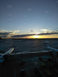 great sunset at the airport on extra long layover