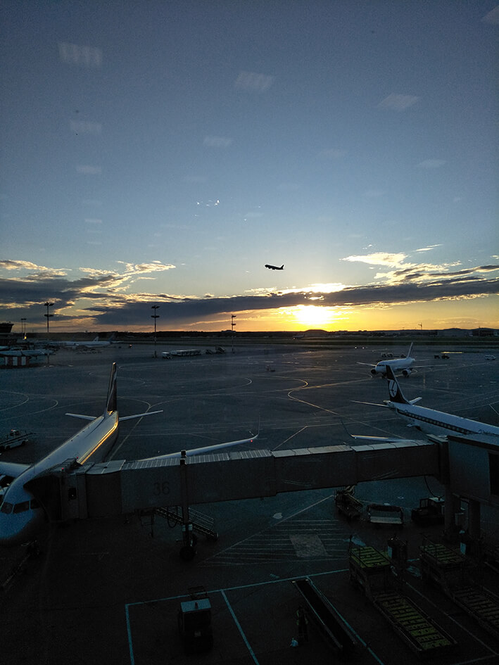 sunset Moscow airport