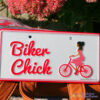 bike plate biker chick