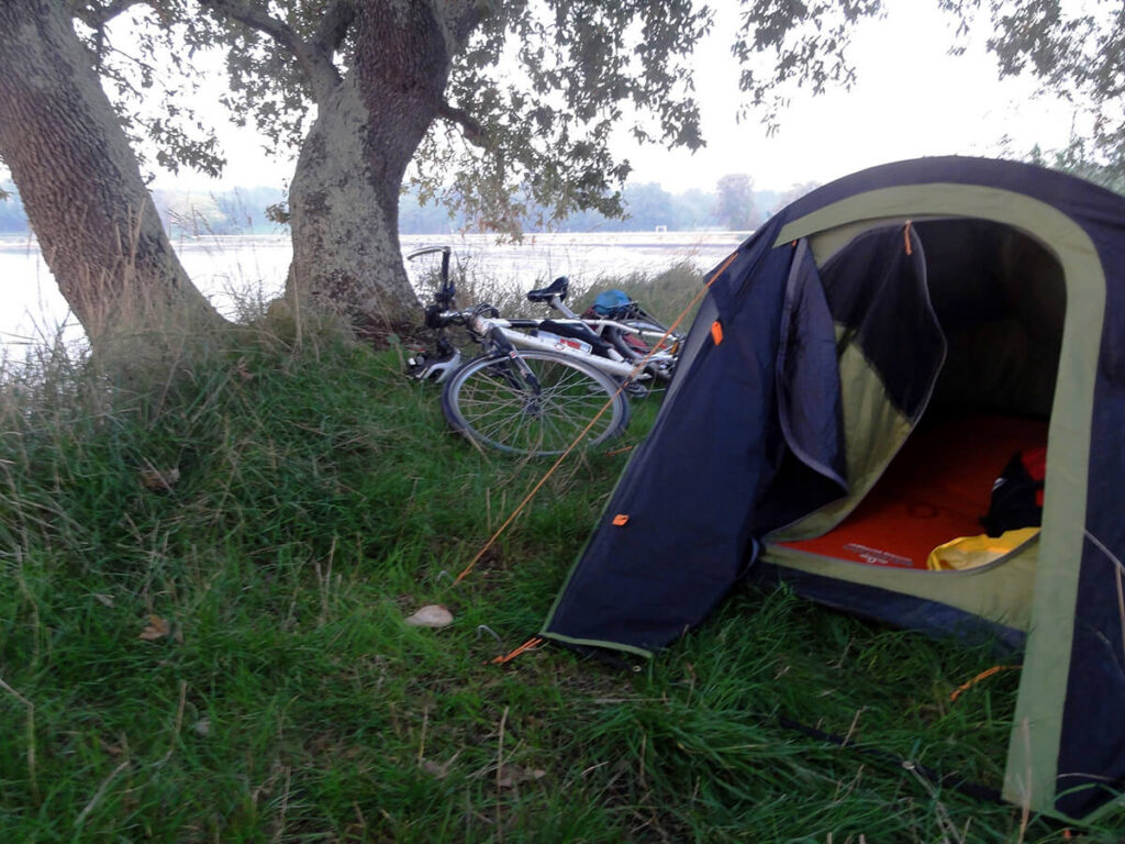 sleeping bike touring