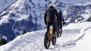 Cycling in snow.